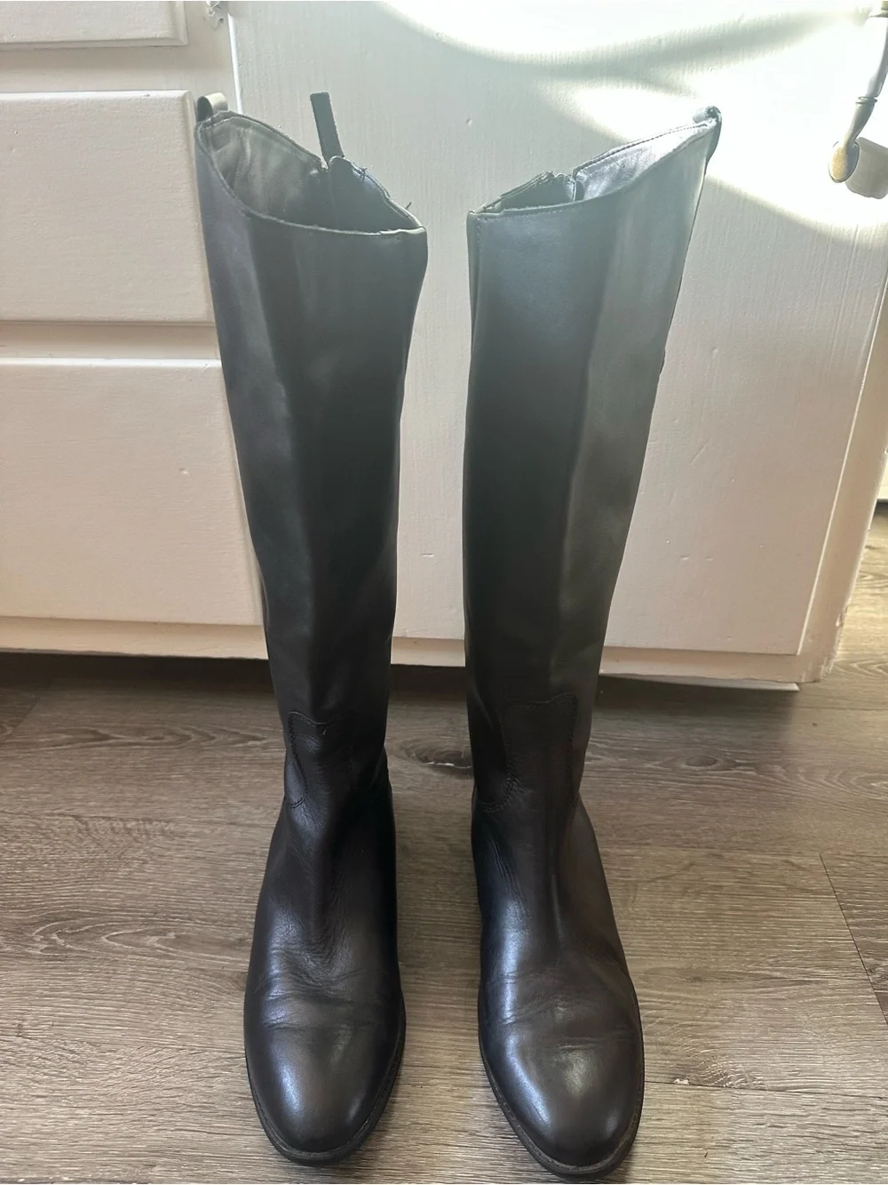 Sam Edelman Black Leather Tall Riding Boots
